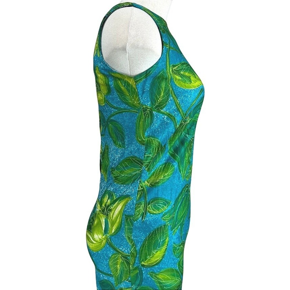 Vintage Womens (S) LIBERTY HOUSE 60s Dress Maxi Hawaii Tropical Sheath Cheongsam - Picture 3 of 10